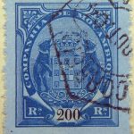 companhia de mocambique 200 rs reis 1894 blau hellblan blue pale bleu mozambique stamp