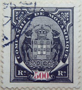 companhia de mocambique 500 res rs reis 1894 schwarz black noir mozambique stamp