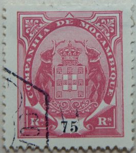 companhia de mocambique 75 rs reis 1894 rosa rose mozambique stamp