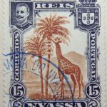 nyassa 15 reis correios portugal 1901 braun brown brun giraffe stamp