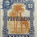 nyassa 25 reis correios portugal 1903 braunorange orange giraffe stamp provisorio overprint