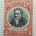 09 the 100th anniversary of the beginning of war of independence, 1809 1825 u. p. u bolivia correos centenarios de la guerra de independencia. pedro domingo murillo 16 de julio 1810 5 centavos stamp