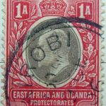 1 annas british east africa and uganda protectorates 1903 1905 king eduard vii red black stamp