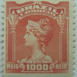 1000 correio reis brazil liberty head stamp 1906