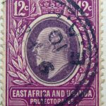 12 cents british east africa and uganda protectorates 1907 king eduard vii rotviolett lila magenta stamp