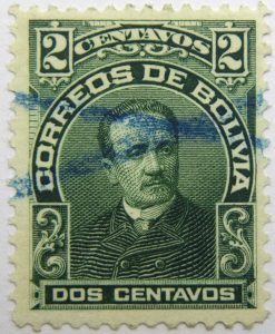 1901 correos de bolivia 2 dos centavos camacho green stamp