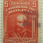 1901 correos de bolivia 5 cinco centavos campero carmin red stamp