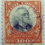 1906 president afonso pena, 1847 1909 brazil correio official 100 reis stamp