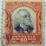 1906 president afonso pena, 1847 1909 brazil correio official 50 reis stamp