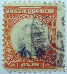 1906 president afonso pena, 1847 1909 brazil correio official 500 reis stamp