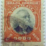 1906 president afonso pena, 1847 1909 brazil correio official 5000 reis stamp orange