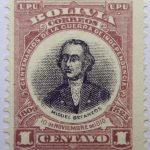 1909 the 100th anniversary of the beginning of war of independence, 1809 1825 u. p. u bolivia correos centenarios de la guerra de independencia. miguel betanzos 10 de noviembre de 1810 1 centavo stamp