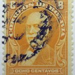 1913 frias yellow 8 correos de bolivia ocho centavos