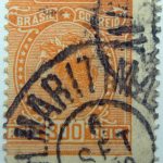 1918 1919 libertas inscription brazil correio orange 300 reis