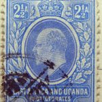 2 half annas british east africa and uganda protectorates 1903 1905 king eduard vii ultramarin blue ciel stamp