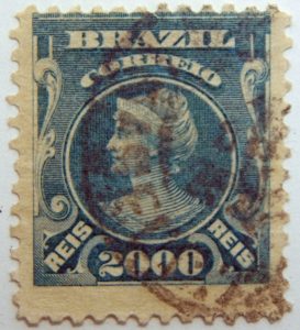 2000 correio reis brazil stamp 1913 1917 prus blue