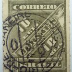 brazil newspaper stamp 1889 1890 correio 10 reis jornaes dark olive