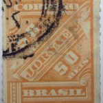 brazil newspaper stamp 1889 1890 correio 50 reis jornaes brownish orange