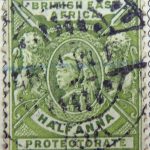 british east africa postage revenue half anna protectorate gelbgrun yellow green vert 1896