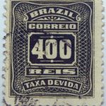 postage due stamp brazil 1906 1910 correio taxa devida 400 reis olive