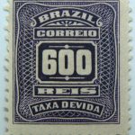 postage due stamp brazil 1906 1910 correio taxa devida 600 reis violet