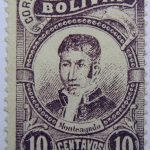 correos de bolivia 10 centavos dark violet monteagudo stamp