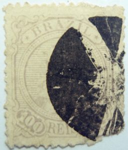 emperor dom pedro ii brazil 100 reis lilac 1885 old stamp