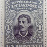 1899 june republica del ecuador 1 un centavo correos luis vargas torres bluish gray black stamp