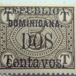 1906 postage due stamps overprinted republica dominicana. dos centavos 2 5 browish olive color