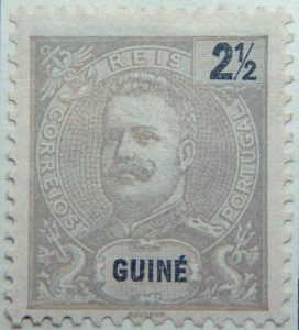 portuguese guinea 1898 1901 king carlos i stamp grey black 2 half guine reis correios portugal