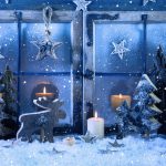 christmas decoration 2560x1440 snowfall candles 5k 3975