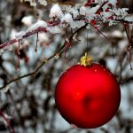 christmas ornaments in the snow 14056