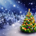 christmas tree 3840x2160 spruce trees decoration snowfall 5k 3960