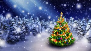 christmas tree 3840x2160 spruce trees decoration snowfall 5k 3960