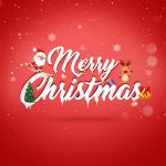 happy festive christmas red background snowflake santa christmas tree 1920x1080