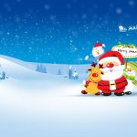 merry christmas 2560x1600 santa claus snowman hd 3806