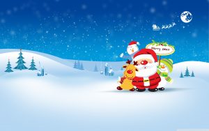 merry christmas 2560x1600 santa claus snowman hd 3806