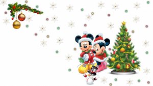 mickey mouse mickey snowflake minnie pretty lights snowman christmas tree 1920x1080