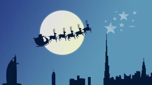 reindeer chariot 5120x2880 santa claus christmas eve moon 8k 599